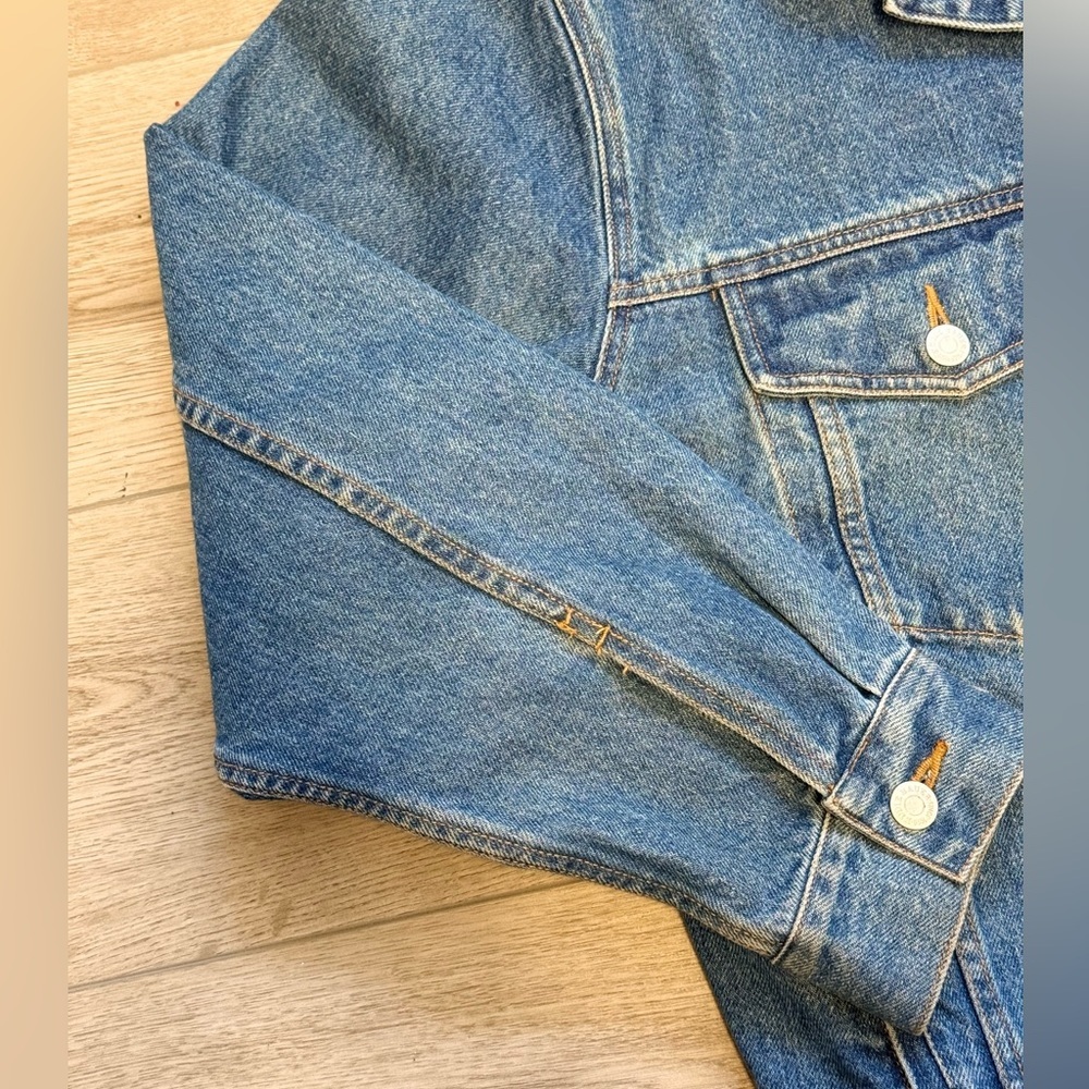 Vintage 2000’s Eddie Bauer Heavy Weight Dark Wash Denim Jacket Men’s M - Picture 5 of 7